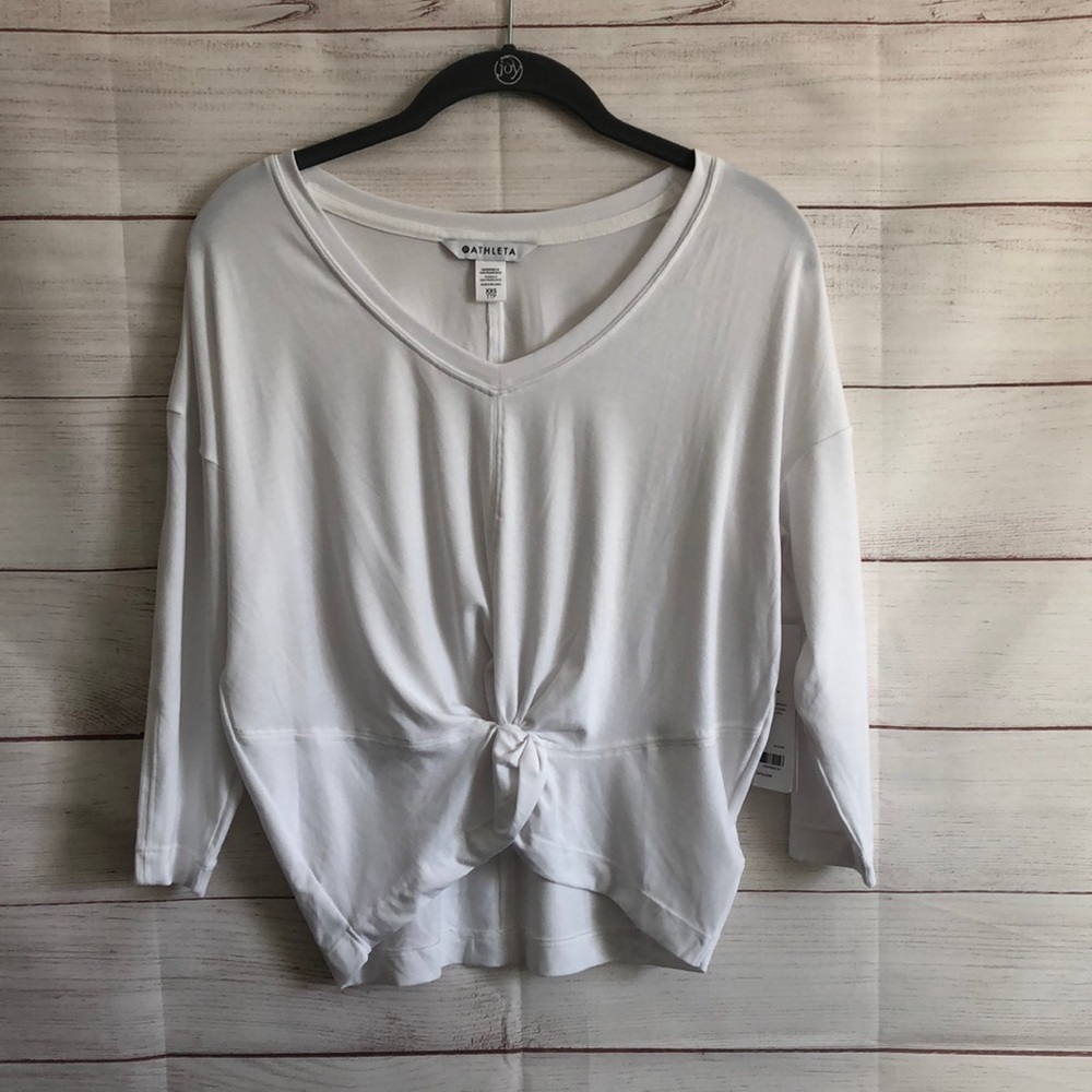 Athleta Embody Twist Front Top White XXS NWT
